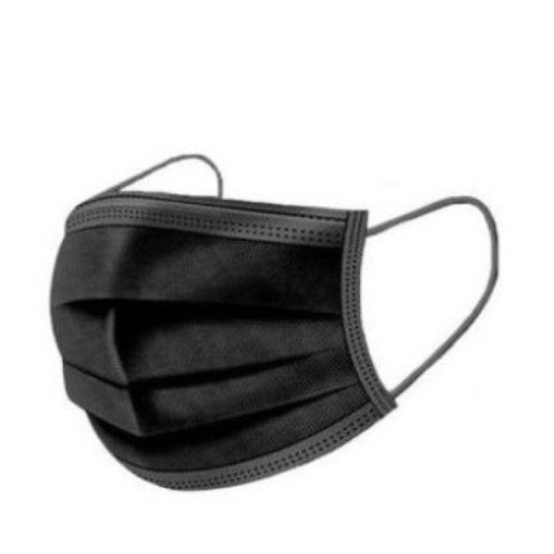 Black Earloop Maxhealth Masker 3ply Earloop Disposable Mask All Black - Big Plaza