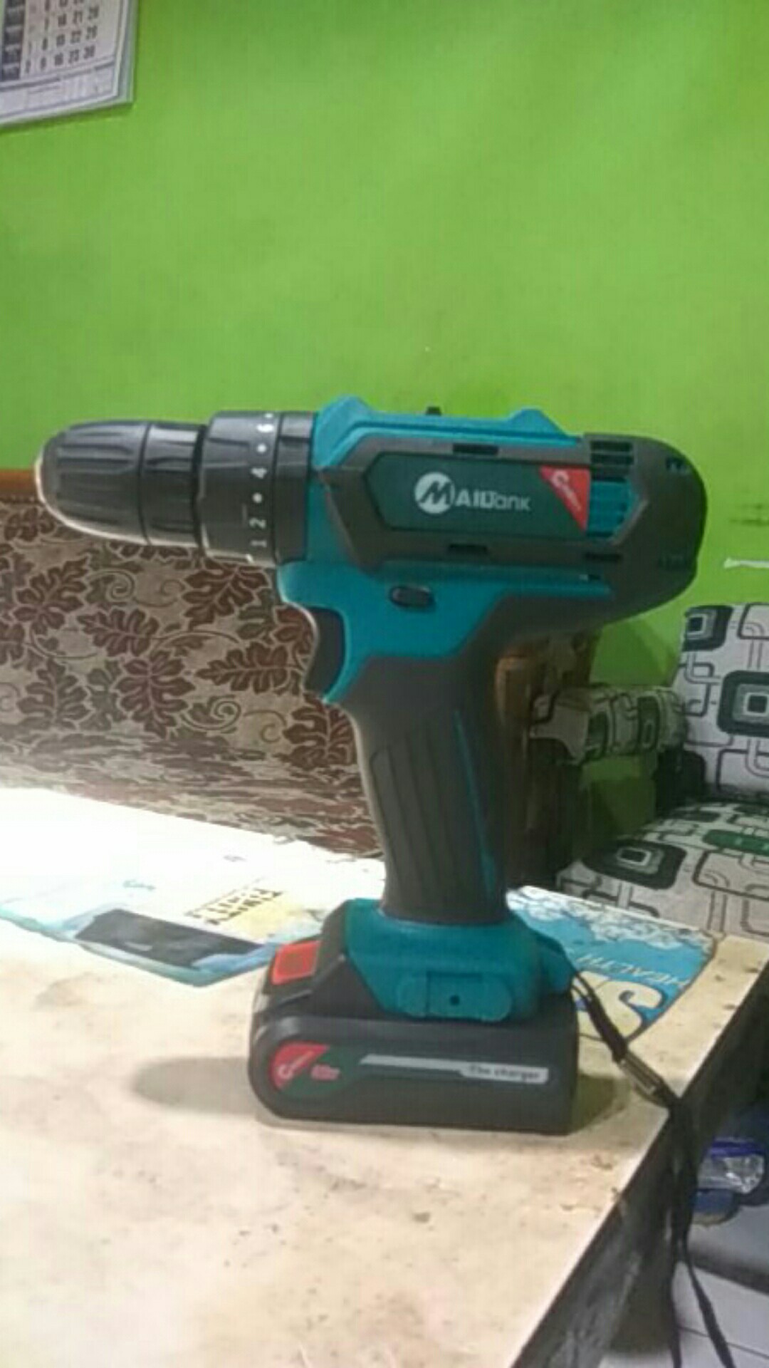 New Mailtank Sh190 Mesin Bor Cordless Charger Koper 2 Baterai 32v Full Set