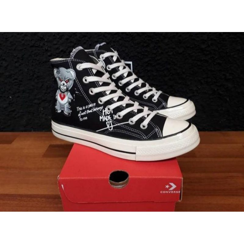 CONVERSE 70.S HI GLOMY BEAR BLACK WHITE PREMIUM BNIB MADE IN VIETNAM SIZE 37/38/39/40/41/42/43/44