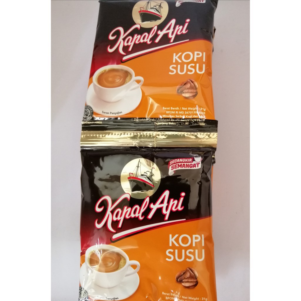 

Kapal Api Kopi Susu Kemasan Sachet Ukuran 31 Gram Rahmat Grosir Store
