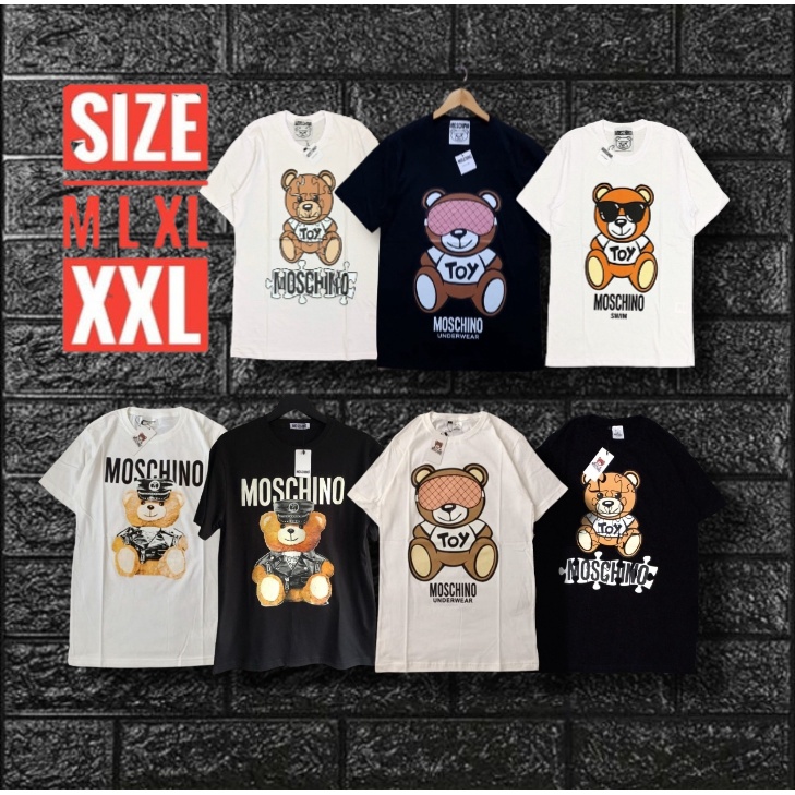 bisa COD ! KAOS LENGAN PENDEK MURAH cowok PRIA WANITA MOCHINO TOYS KEREN barang DISTRO BANDUNG kuali
