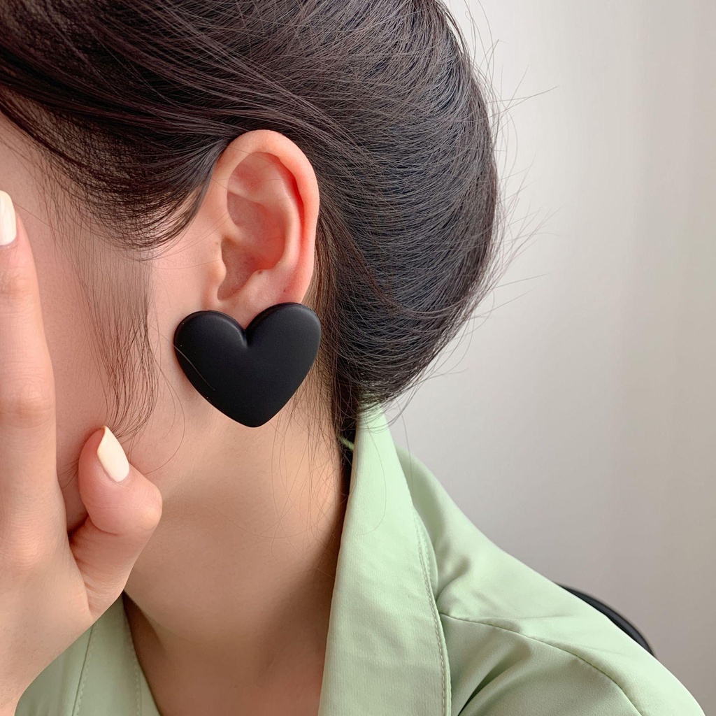 Anting Tusuk TOP Heart Fashion Trendy Temperamen Untuk Wanita Bahan Akrilik