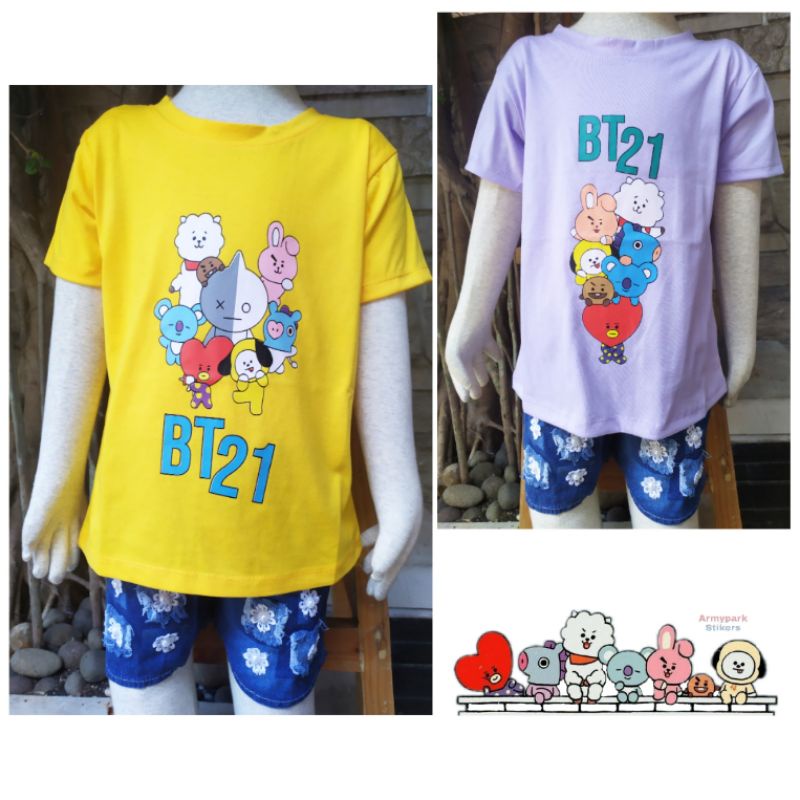 Kaos BTS Anak Perempuan COD Baju BTS Combad Army Anak Cewek Kpop Korea Murah Meriah 5678910 tahun