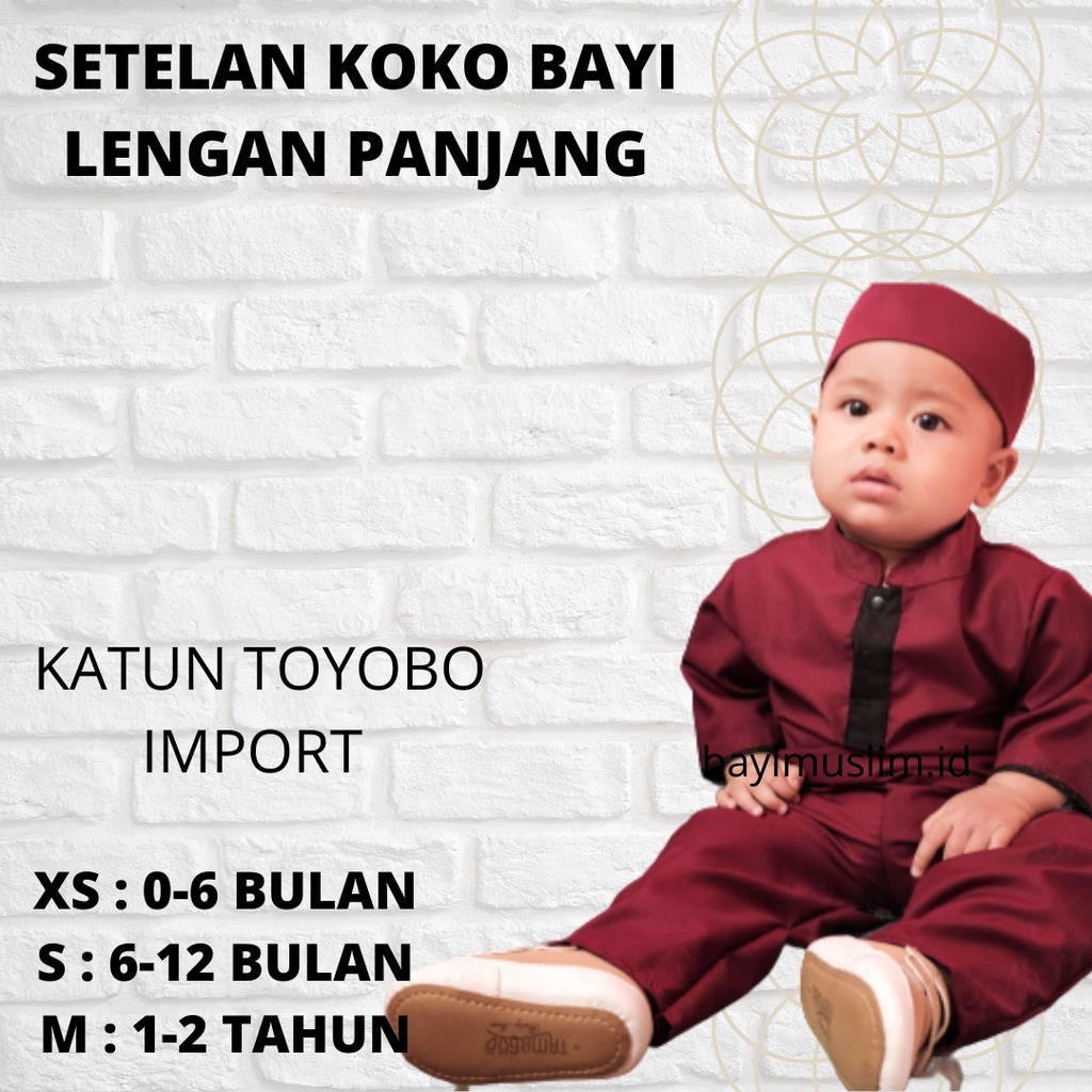 Baju Koko Bayi 0 6 Bulan Koko Bayi 0 6 Bulan Koko Bayi Baju Muslim Bayi Laki Laki Baju Aqiqah Bayi L