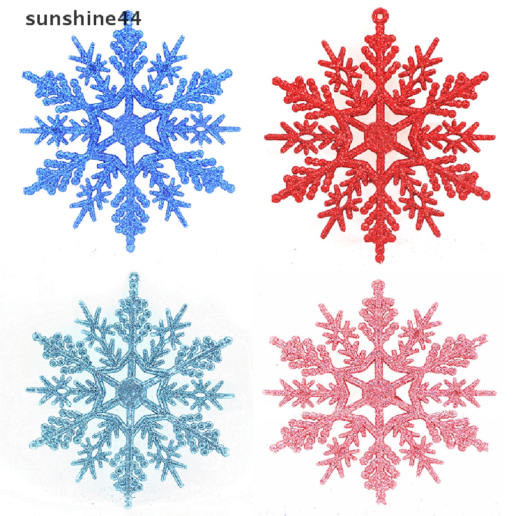 Sunshine 12pcs Hiasan Gantung Snowflake Untuk Dekorasi Pohon Natal