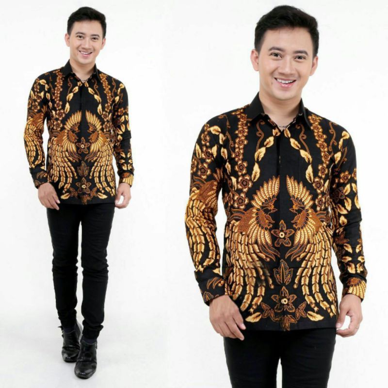 KEMEJA BATIK LENGAN PANJANG EXCLUSIVE MODERN TERBARU PEKALONGAN HALUS KATUN ADEM MURAH SOGAN SOLO 2E