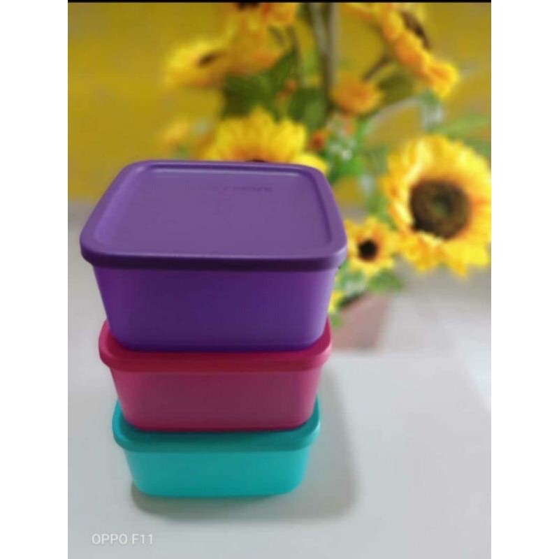 mini square tupperware 1 set (4) merah