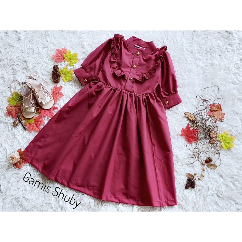 Baju Muslim Gamis Anak Shuby Warna Maroon Usia 2 3 Tahun Readystock Shopee Indonesia