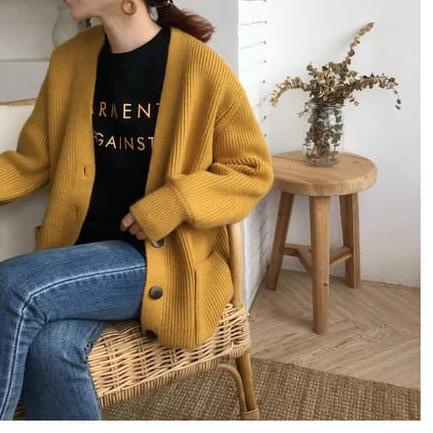 Terbagus.. cardigan rajut wanita/sweater kancing oversize/cardigan jumbo duo pocket