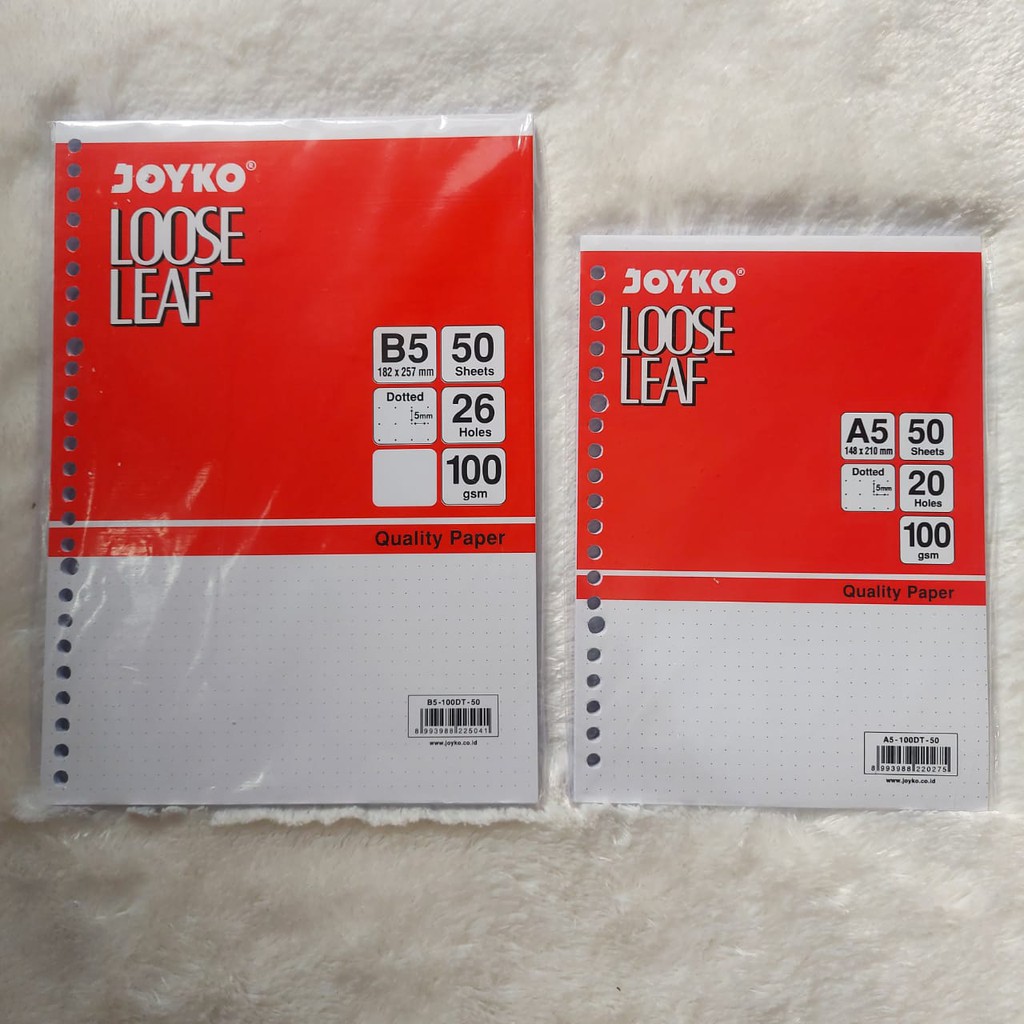 

KERTAS BINDER HVS DOTTED LOOSE LEAF ISI 50 LEMBAR
