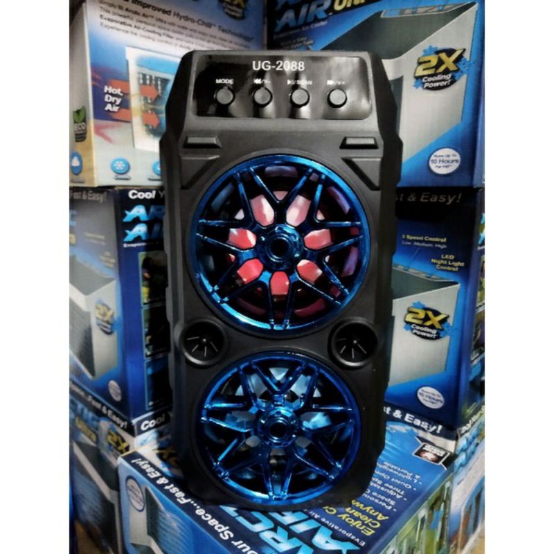 Speaker bluetooth karaoke free mic super wireless double mega bass mp3 radio player 2088