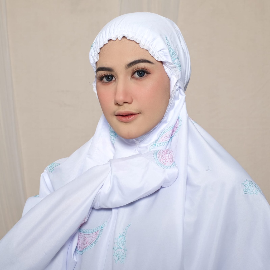 Mukena Terusan Dewasa Bordir Sultan Mukenah Putih Mukenah Bordir