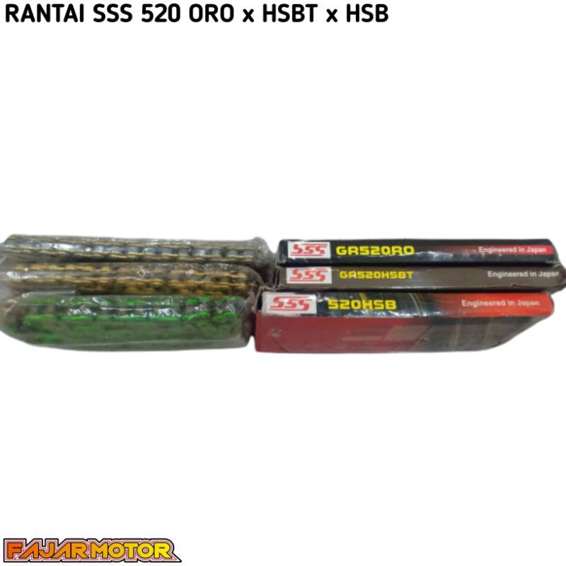 SSS RK RANTAI 520 KAWASAKI NINJA250 YAMAHA R25 KTM250 KLX250 CROSS SPESIAL ENGINE  CHAIN SPROCKET