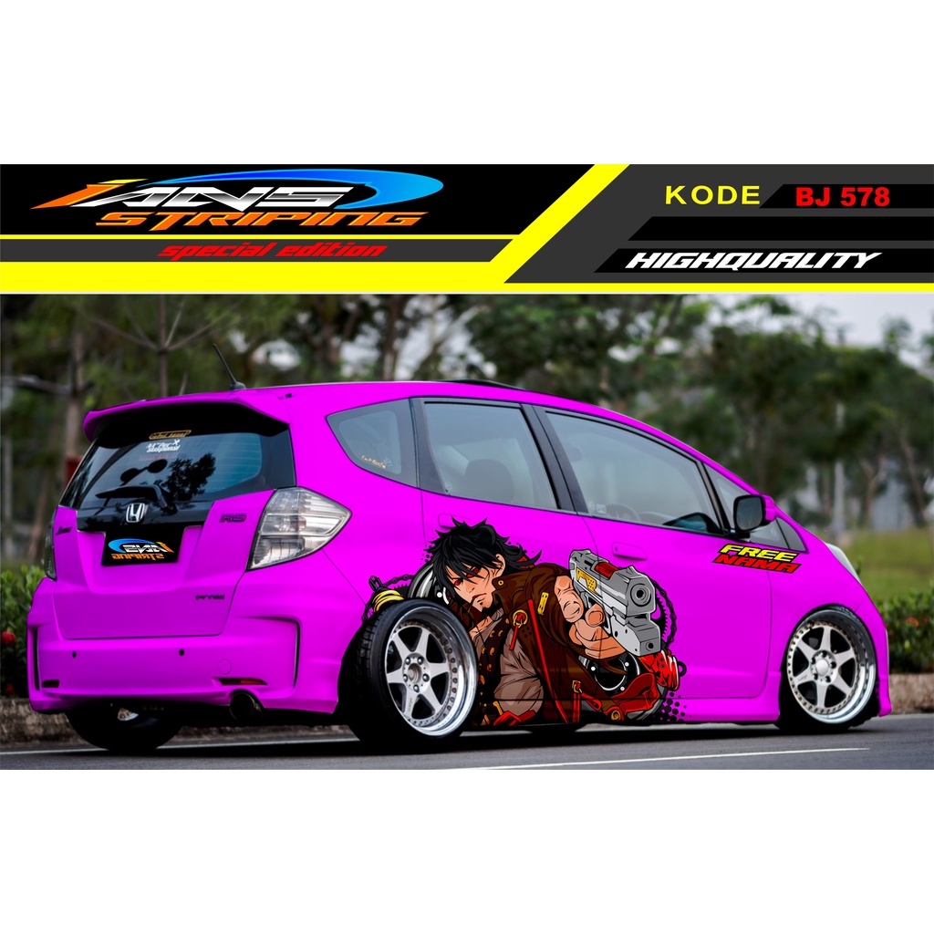 TERMURAH VARIASI MOBIL JAZZ / STIKER DECAL MOBIL BRIO AVANZA YARIS DATSUN / STIKER MOBIL / STIKER MOBIL ANIME / HONDA