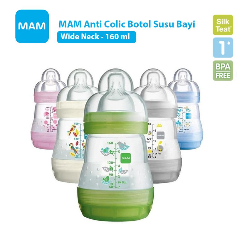 MAM Anti Colic Bottle Botol Susu Bayi 160ml - Pilihan Warna