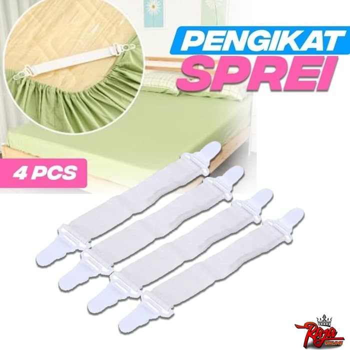 TS01- Tali Pengait Jepitan Ujung Sprei / Sheet Gripper / Grippers (4 biji) - Tali Sprei