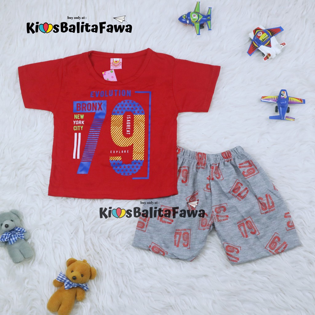 Setelan Devano uk Bayi-3 Tahun / Export Class Set Baby Boy Anak Laki Celana Lengan Bahan Kaos