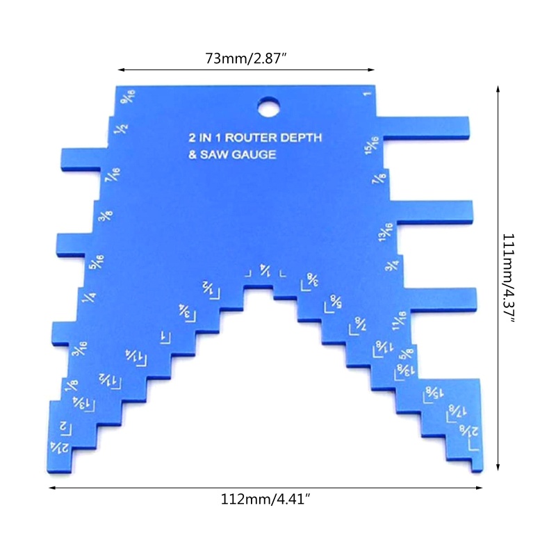 Alat Pengukur Kedalaman Gergaji Meja 2 in 1 Untuk Router Dan Gergaji