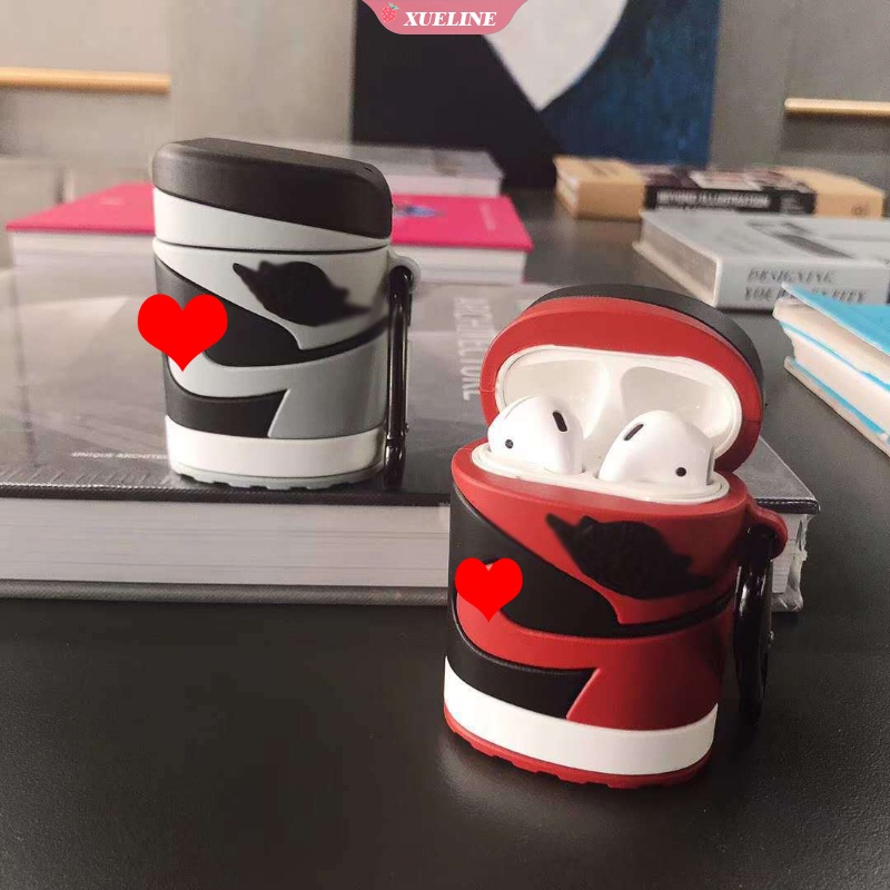 Casing Silikon Motif Kartun Jordan anti Jatuh / Gores Untuk Simpan earphone Wireless bluetooth AirPods 1 / 2