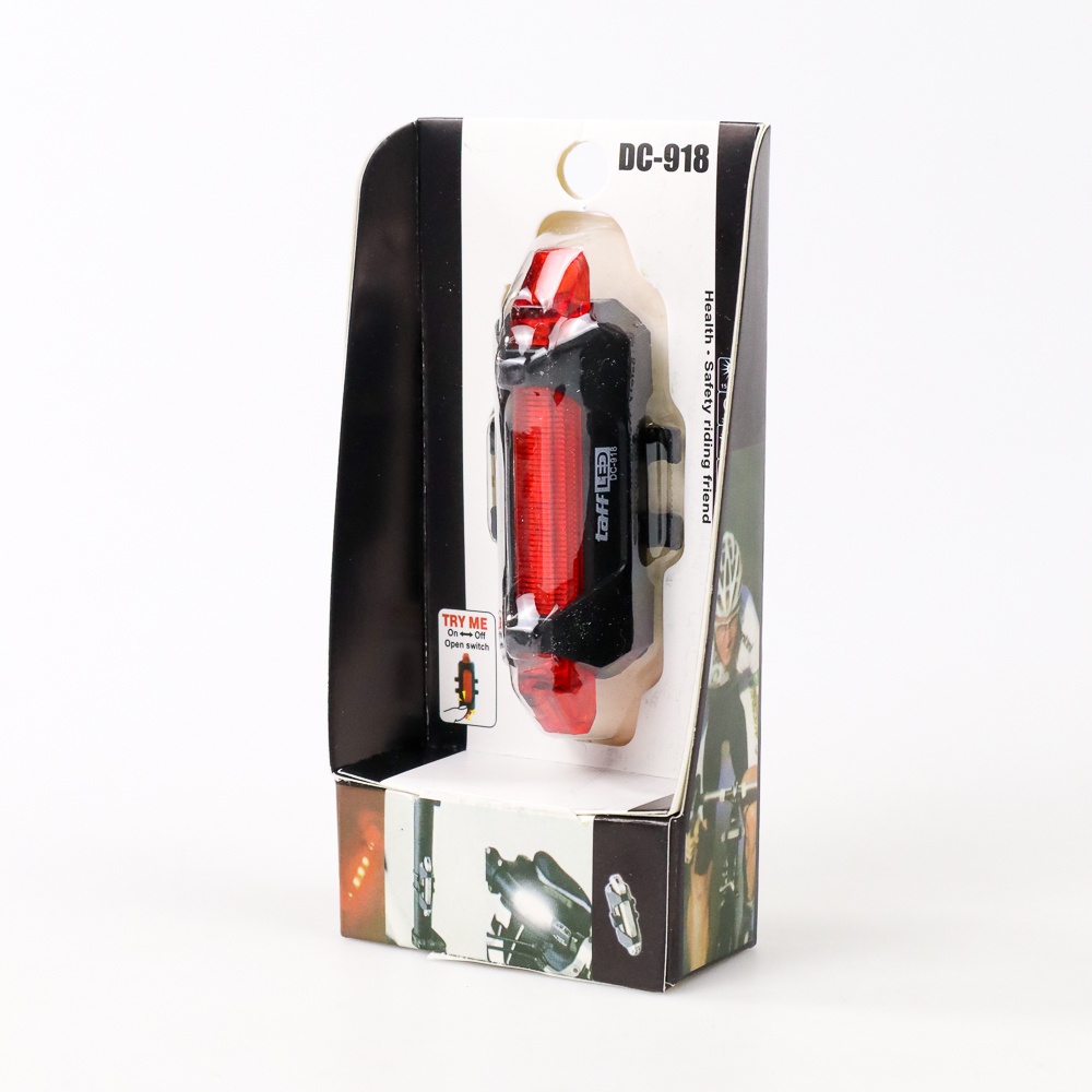 TaffLED Defensor Lampu Sepeda 5 LED Taillight Rechargeable - DC-918 - Red