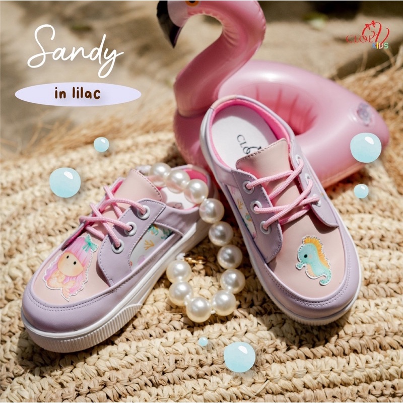 CLOEVKIDS - Sandy Size 22-35 Sepatu Sandal Loafers Anak Perempuan Slip On Tali Lucu Pastel - Mermaid Series