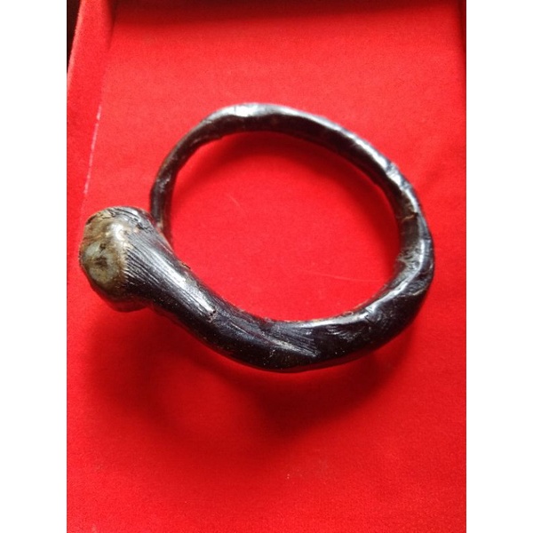 Gelang akar bahar hitam jumbo berbonggol antik langka