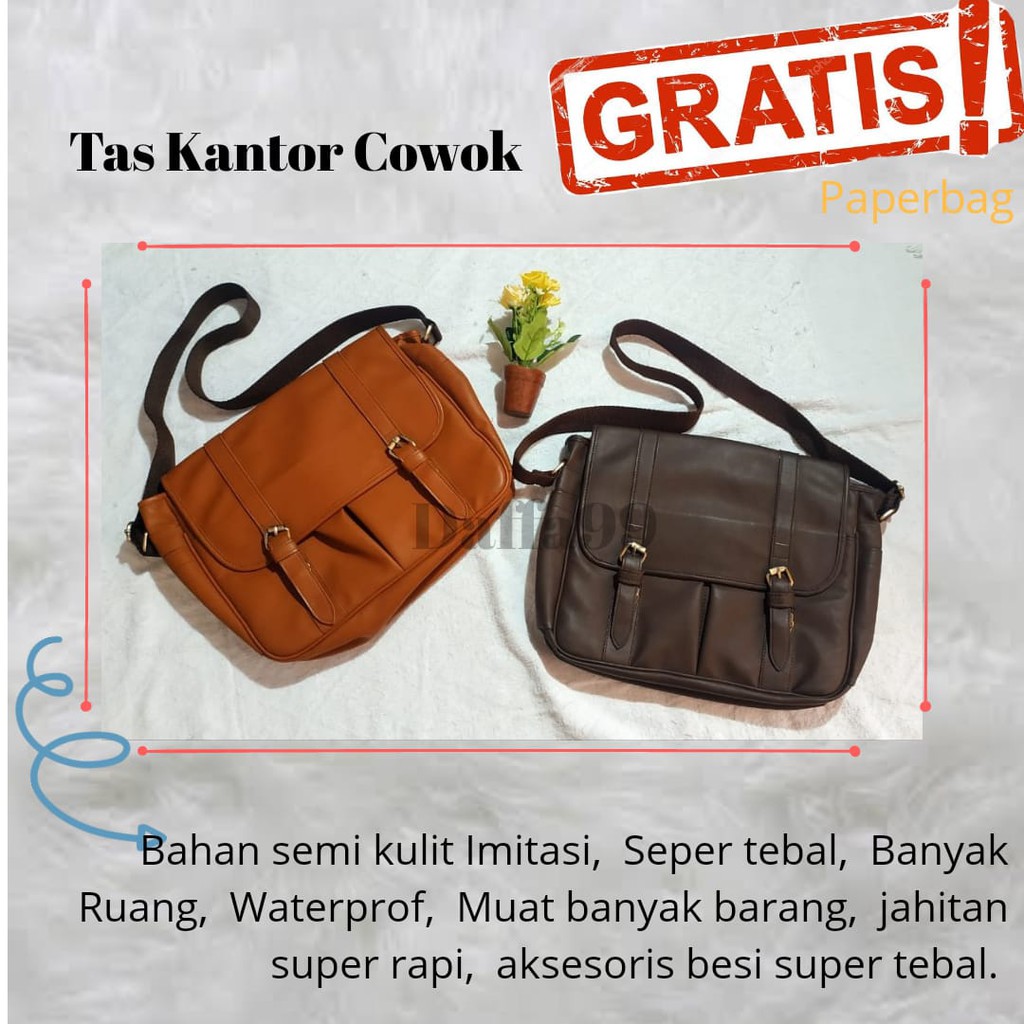 tas kerja pria tas selempang kulit