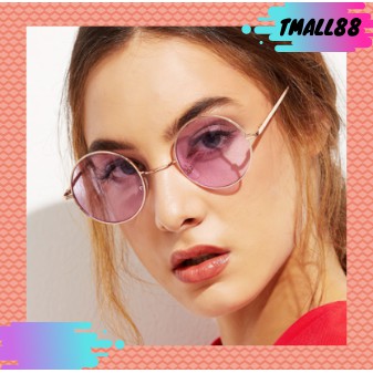 ♥TMALL88♥ Kacamata Hitam Frame Metal Kecil Gaya Vintage untuk Wanita KM61
