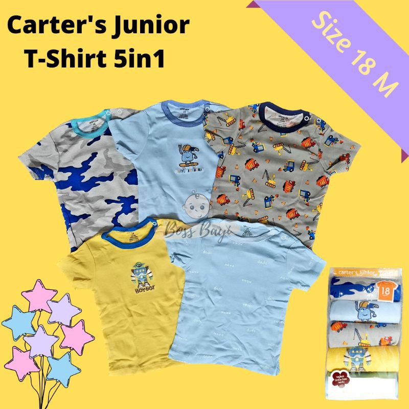 Carter Tshirt Short Tee / Carter's Junior T-Shirt / Kaos Atasan Lengan Pendek Carter isi 5 per pack