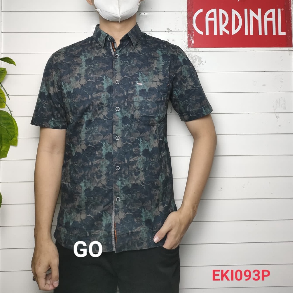 gof CRQ CARDINAL KEMEJA CASUAL Hem Pria Baju Cowok Pakaian Pria Pendek