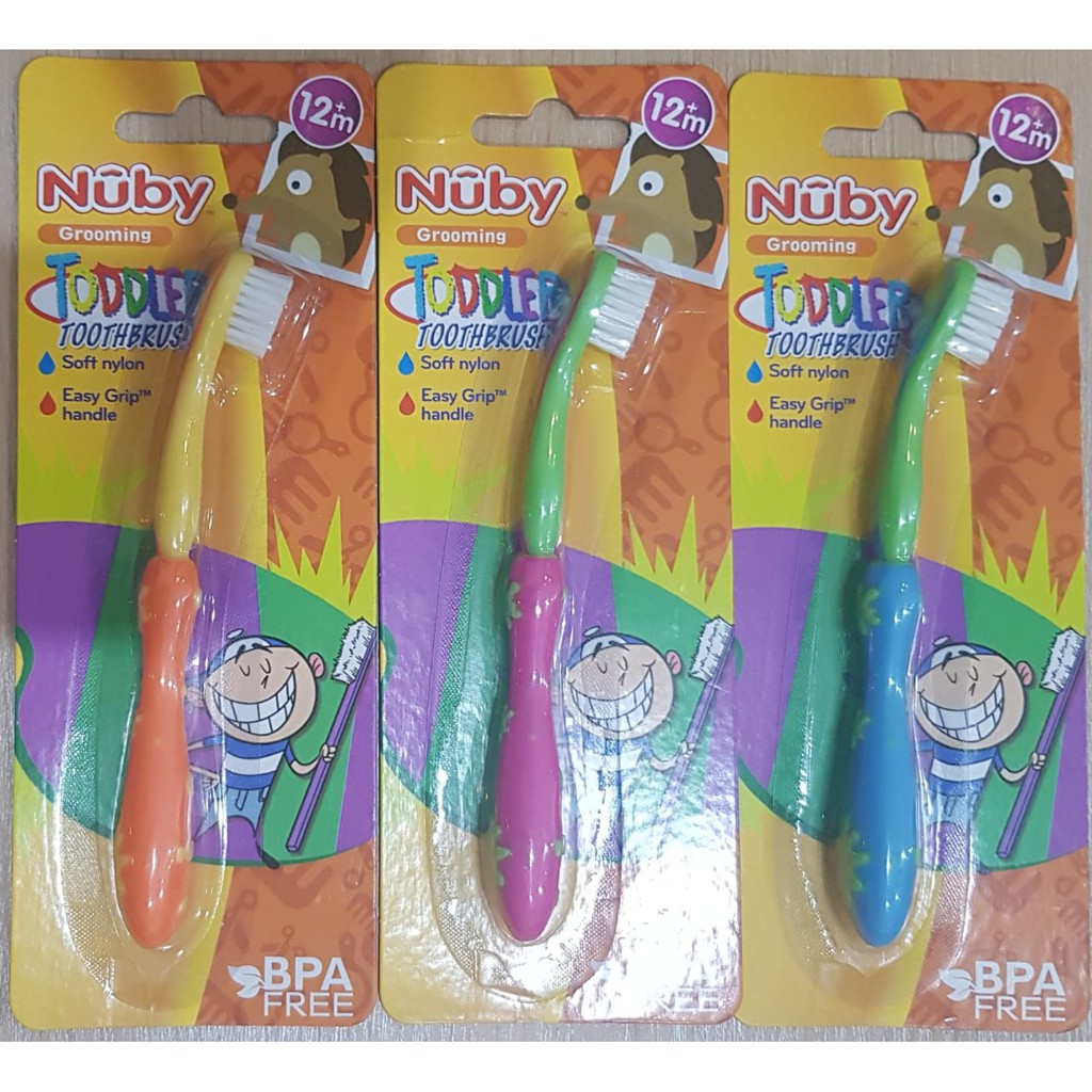 (BEST SELLER!!) NUBY  TOOTHBRUSH WITH BRISTLES SIKAT GIGI BAYI - SIKAT GIGI ANAK DAN BAYI