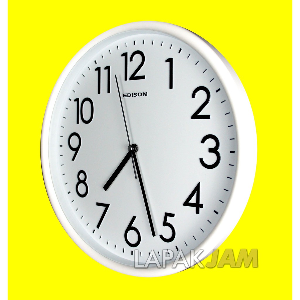 Jam Dinding Dekorasi Rumah Warna Putih Hitam Polos Minimalis Wall Clock EDISON EDW315T