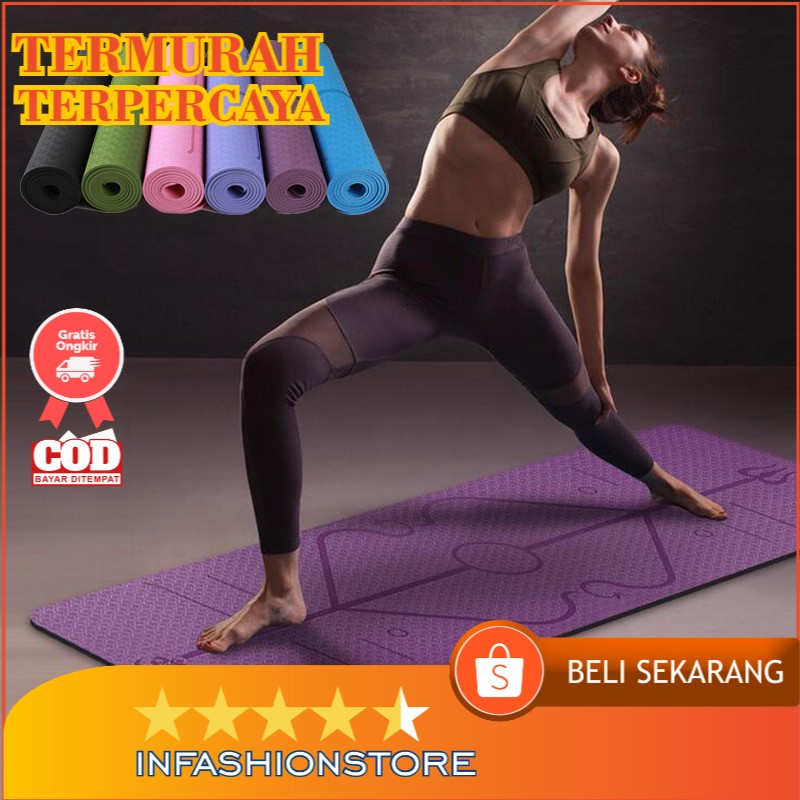 Karpet Pilates Yoga Mat Anti Slip TPE Sport & Pilates Mat Karpet Lantai/ Karpet Premium/ Karpet teba