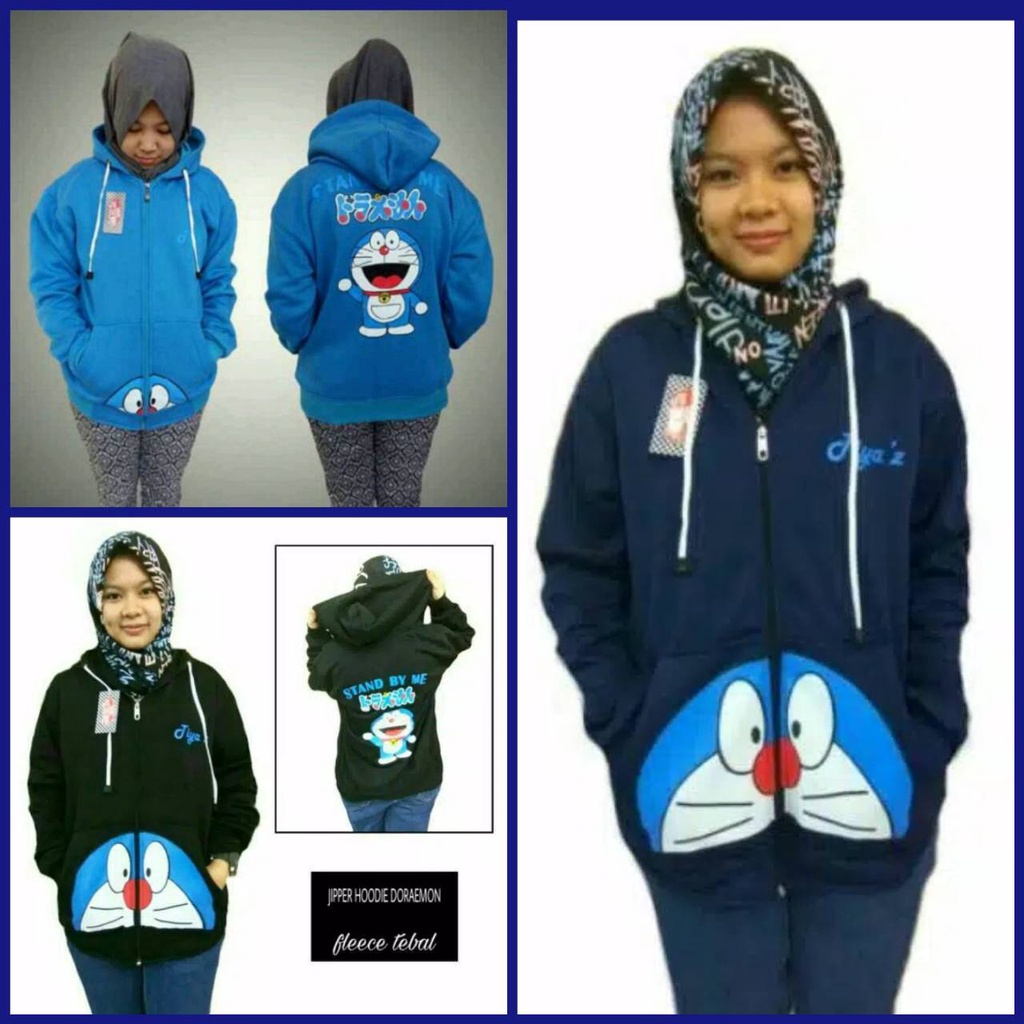 JAKET SWEATER HOODIE PRIA-WANITA WIBU ANIME DORAEMON TYA'Z COOSPLAY TERLARIS TERMURAH-JAKET WIBU-JAK