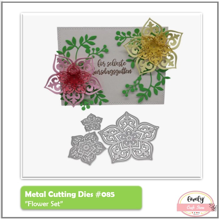 

Promo Bulan Ini Metal Cutting Dies #85 - Flowers For Cards, Scrapbook, Journal, Mahar Diskon