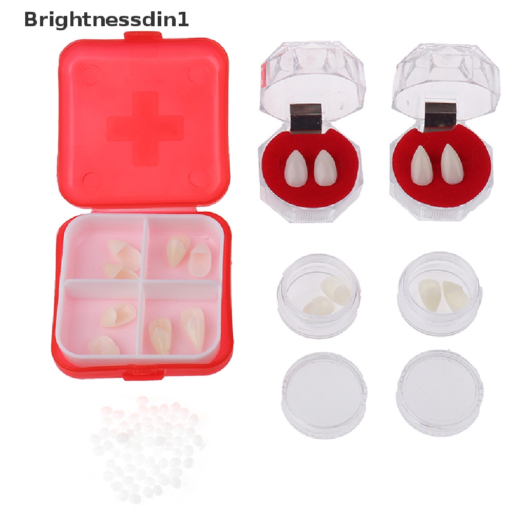 2 Pcs Mainan Gigi Palsu Vampire Bahan Resin Untuk Properti Cosplay Halloween