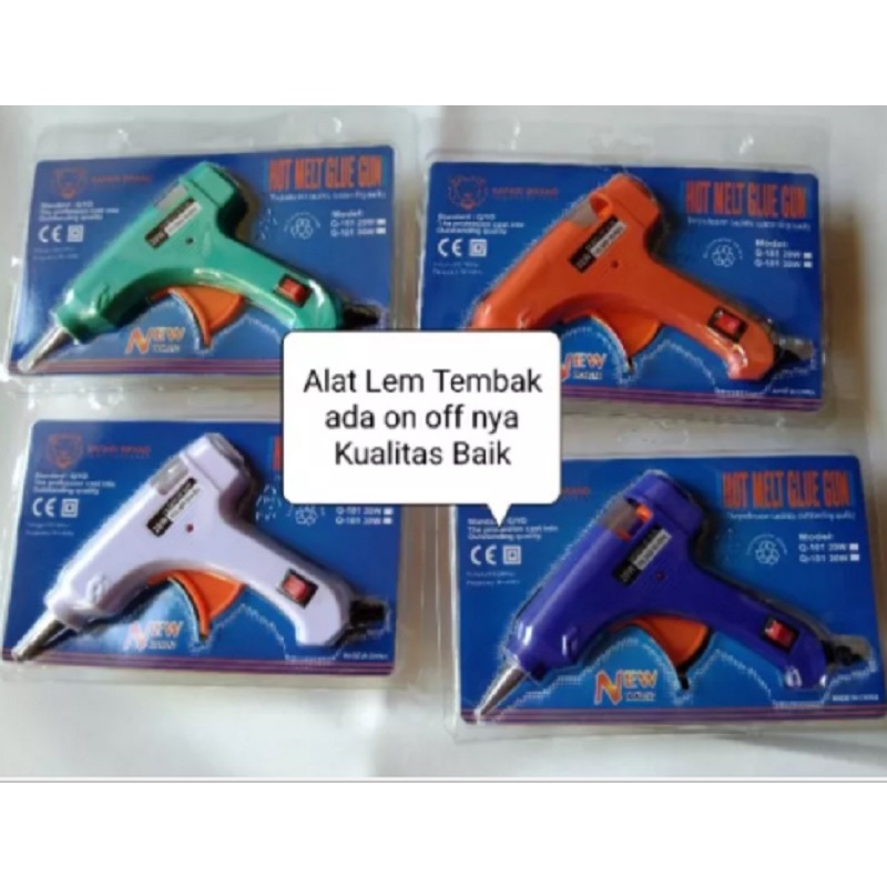 Alat Lem Tembak Langsung Pakai Mini Electric Heating Temperature Hot Melt Glue Gun ON OFF 220V 20W