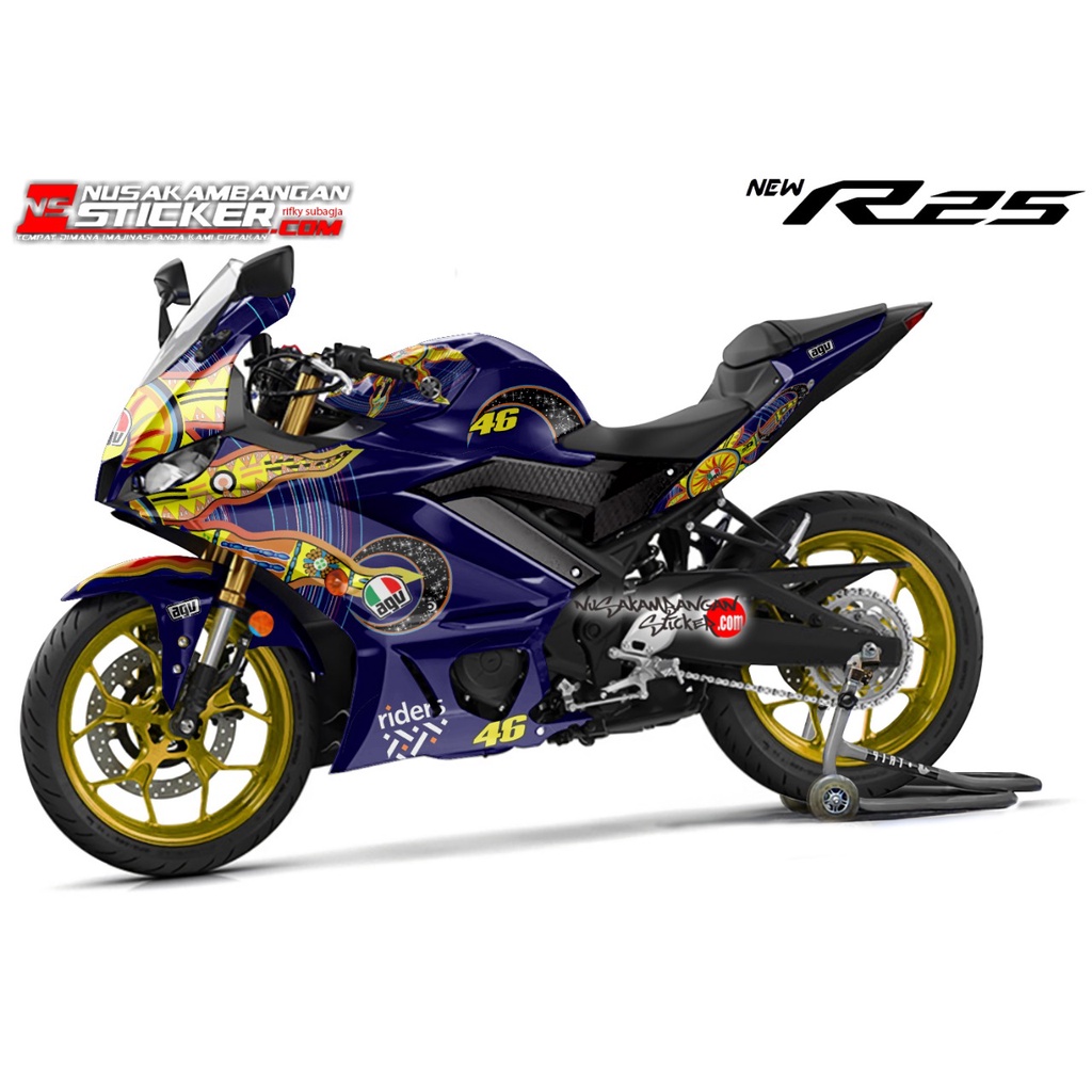 Stiker R25 NEW SUNMOON BIRU TUA