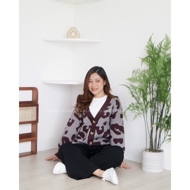 ZOYA ANIMAL PRINT CARDIGAN IMPORT LAVVELA