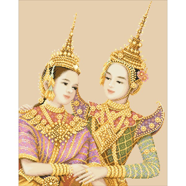 Paket DIY Craft Sulam Kristik Strimin Nattee Thai-04 Thai Drama Phra Nang Asian Culture