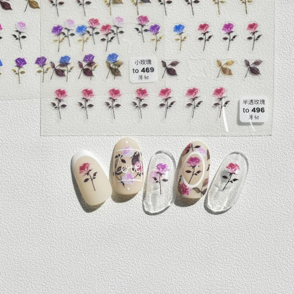 AUGUSTINA Agustina 5D Timbul Stiker Kuku Pesona Decals Perekat Nail Art Sticker
