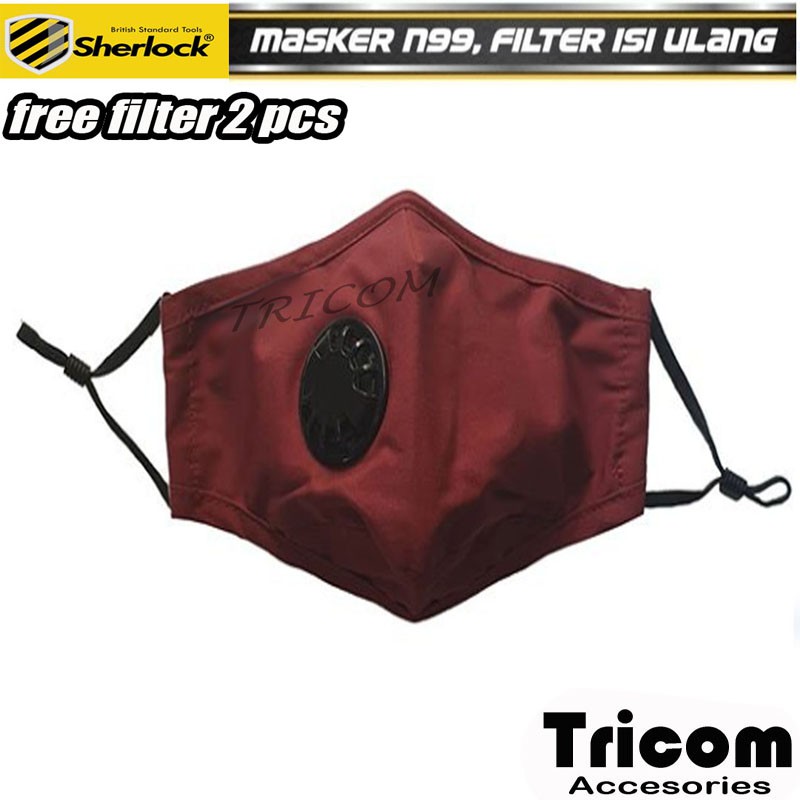 Masker N95 Carbon Filter 1 Katup + Tali Hijab + Filter Carbon