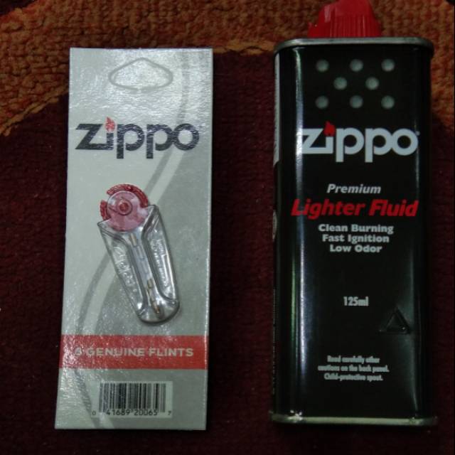 Paket Flint + Fluid zippo 125 original