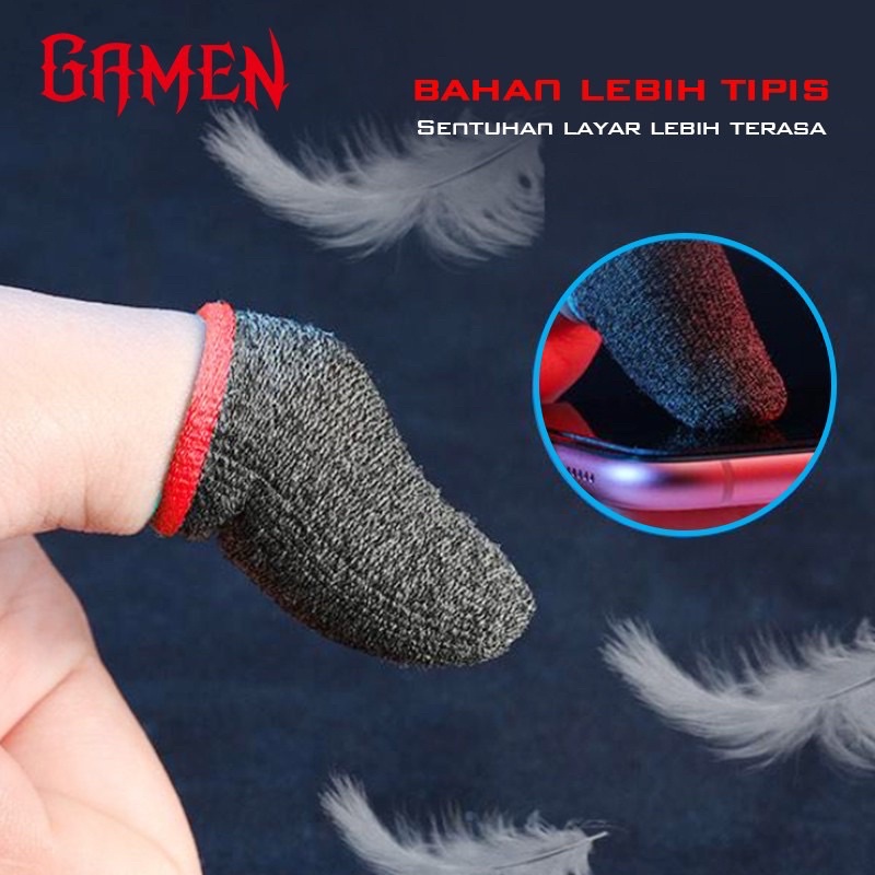 GAMEN GFS01 Gaming Finger Sleeve One Pair for Mobile PUBG Controller Touch Screen - Garansi 1 Tahun