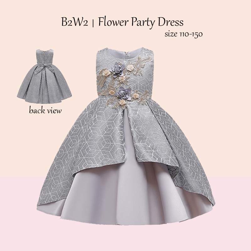 [Brandedbaby] DRESS PESTA ANAK PEREMPUAN IMPORT/ PARTY DRESS / GAUN PESTA ULANG TAHUN SILVER PINK