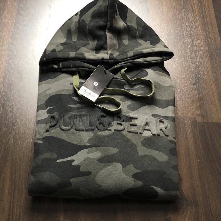 [LR337] HOODIE PULL&BEAR CAMO EMBOSS FULTAG MIRROR 1:1 ORIGINAL PULL AND BEAR 2020