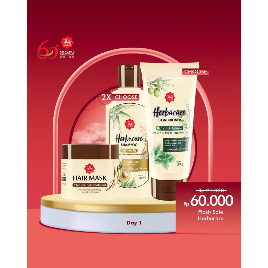 Paket 1 Hair Mask 2 Herbacare  Shampoo  1 Herbacare Conditoner