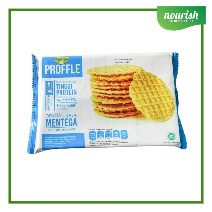 Proffle Biskuit Waffle Tinggi Protein Rasa Mentega 60g