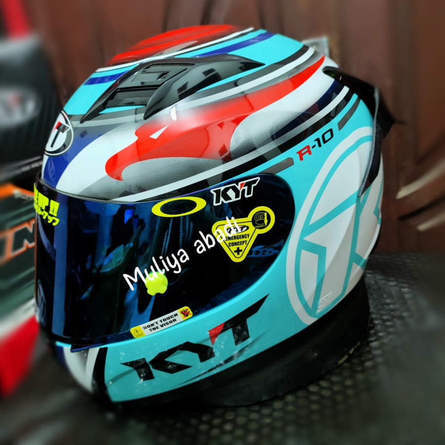 kyt r10 aquamarine paket ganteng