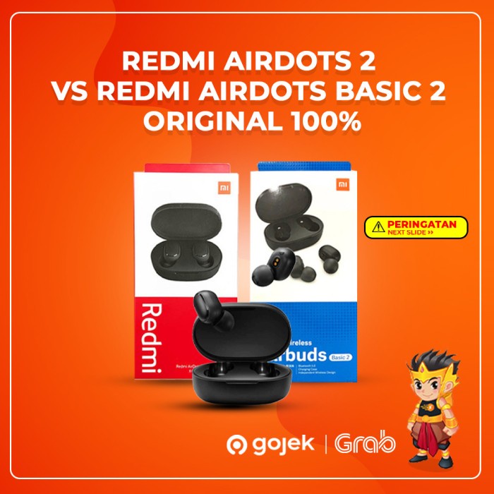 Headset Bluetooth Xiaomi Redmi Airdots TWS Earphone 5.0 Original - EARBUDS BASIC 2 Stok Terbatas